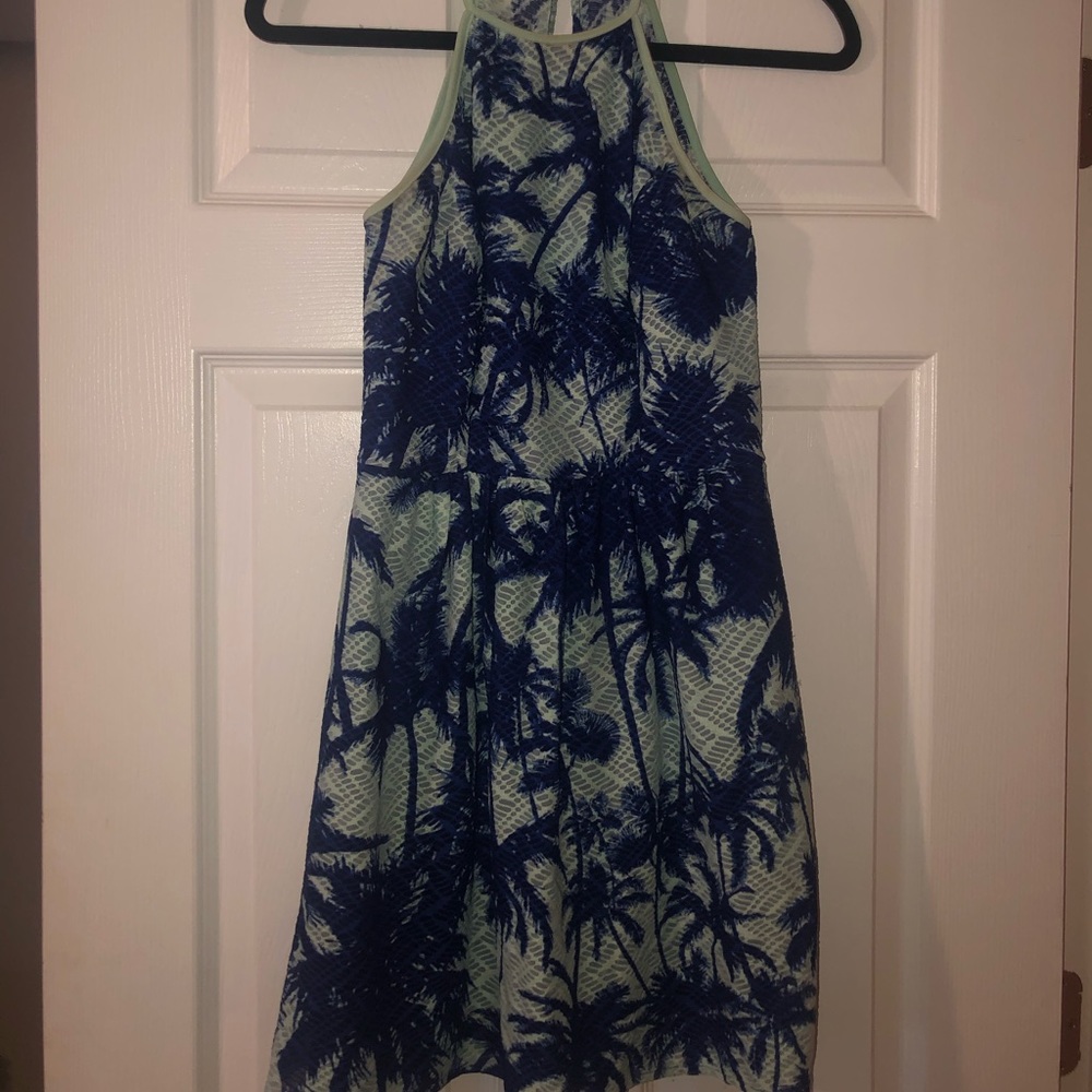 Blue Palm Tree Dress